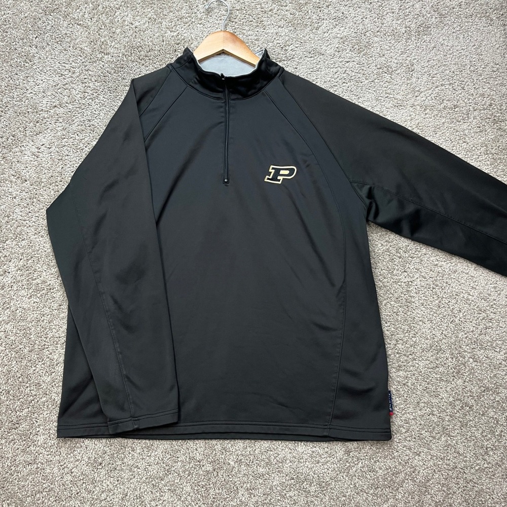 Purdue Boilermakers Sport-Tek Pullover Mens Large Black Long Sleeve 1/4 Zip NCAA